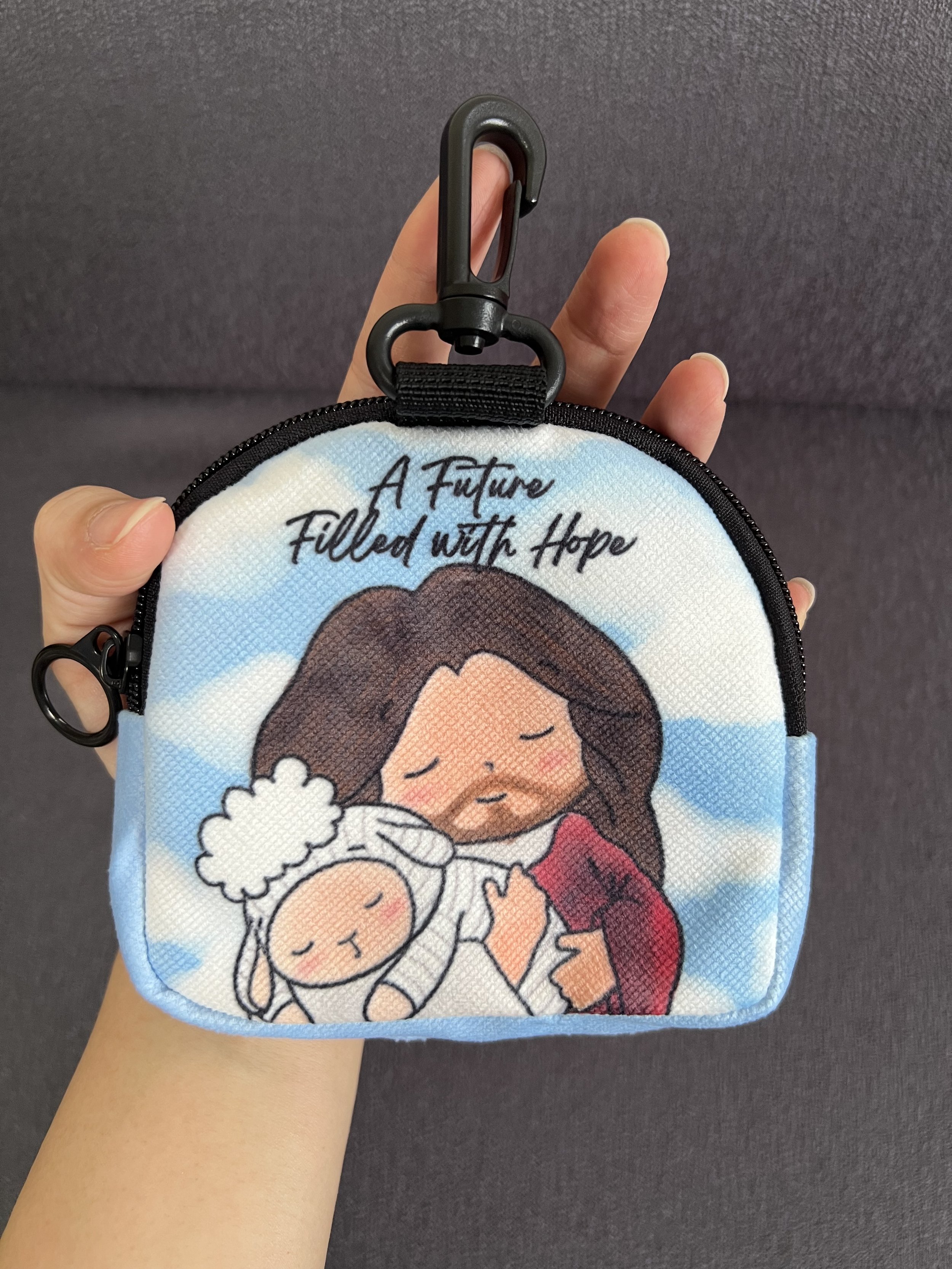 Rainbow Faith Hope Love” – Canvas Small Pouch (Double-Sided